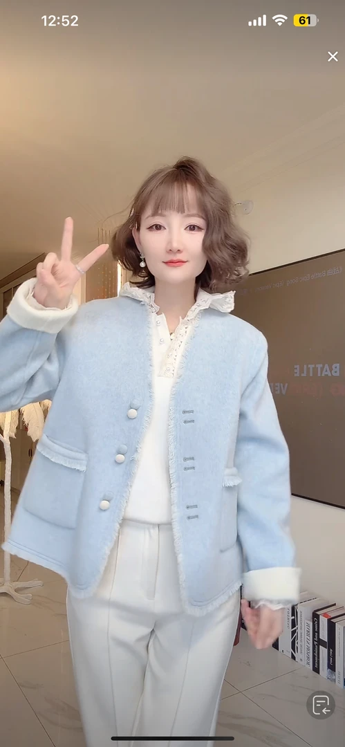双面双穿100高支羊毛外套2025小个子韩系减龄双色双面羊毛大衣女
