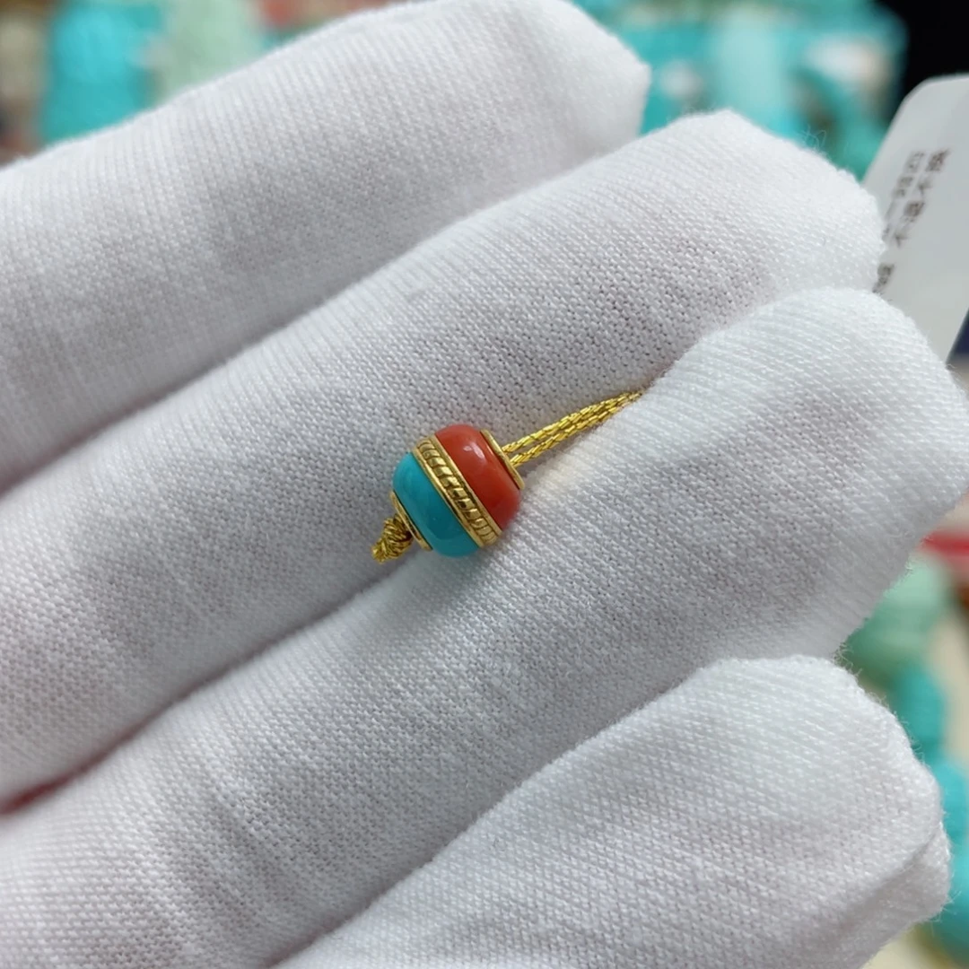 绿松石18K金镶嵌珠宝奇石