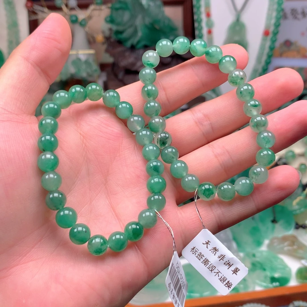 石英质玉（非洲翠）未镶嵌项链卡8