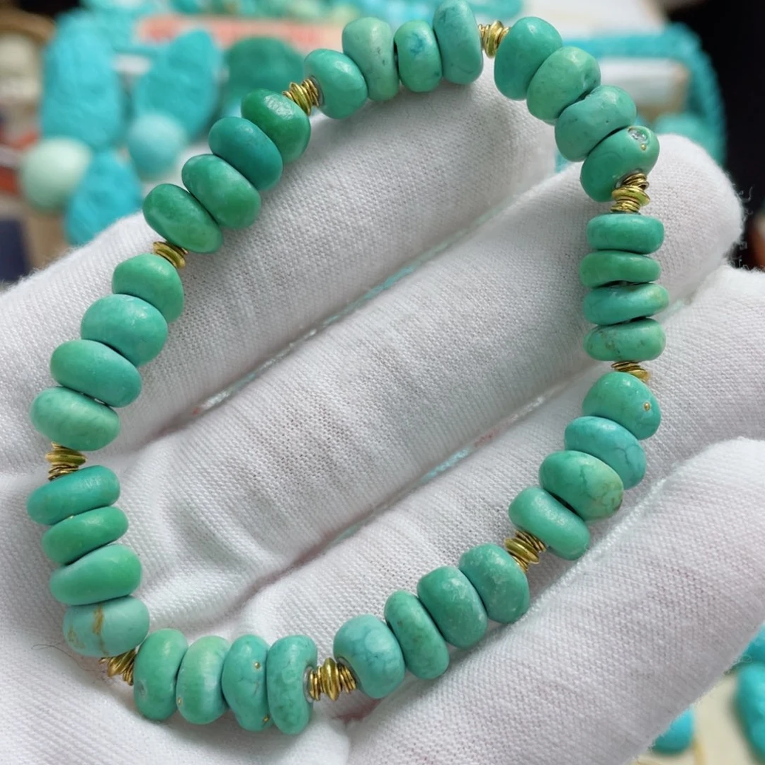 绿松石18K金镶嵌珠宝奇石