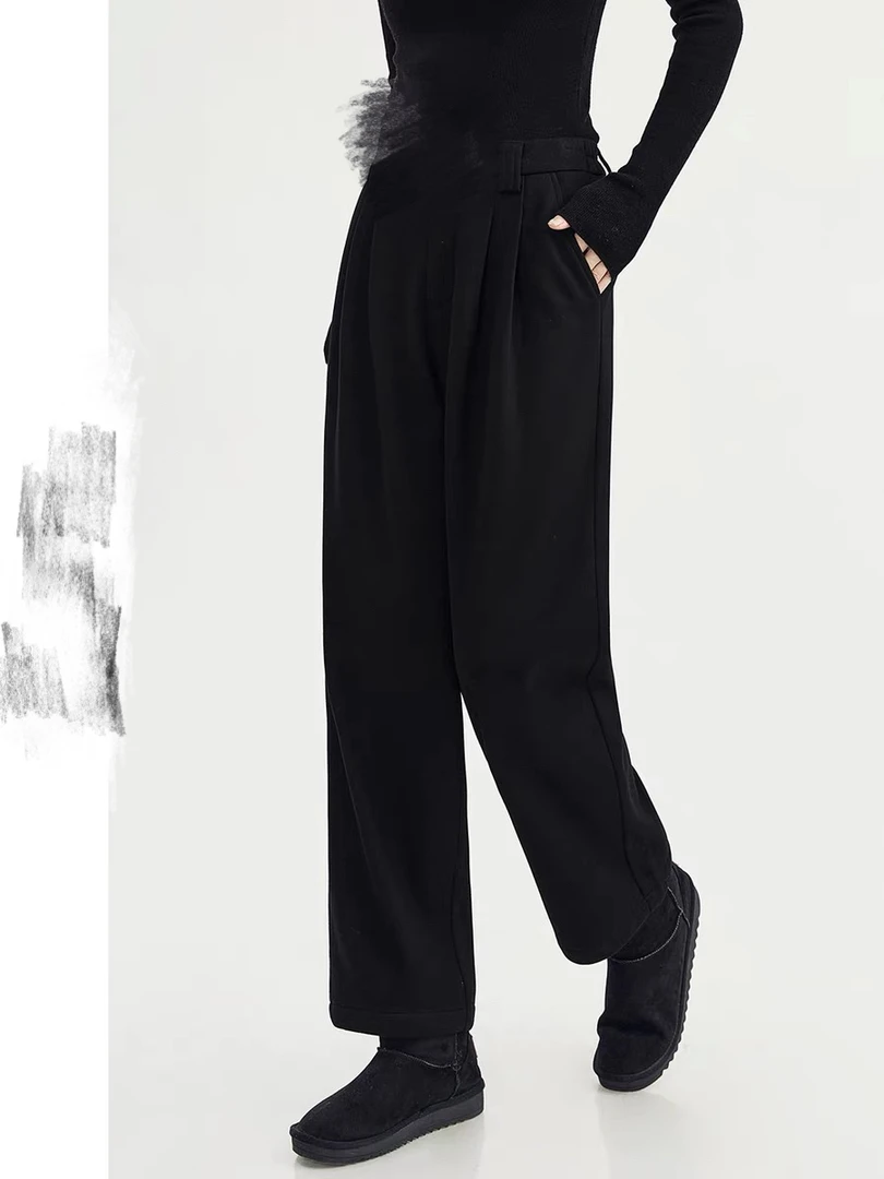 88678#FF家加绒毛呢休闲裤