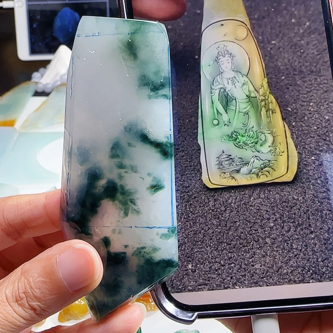 定制翡翠未镶嵌缅甸翡翠挂件