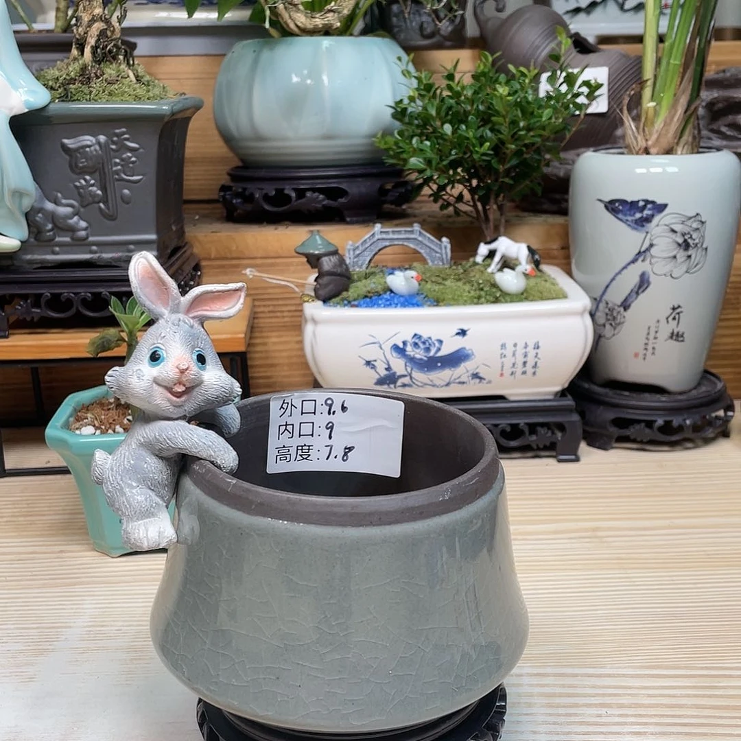 紫砂花盆陶瓷艺术花盆陶瓷