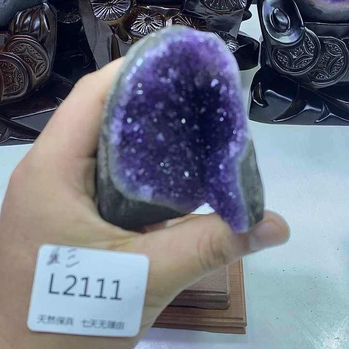 水晶1未镶嵌紫晶镇摆件