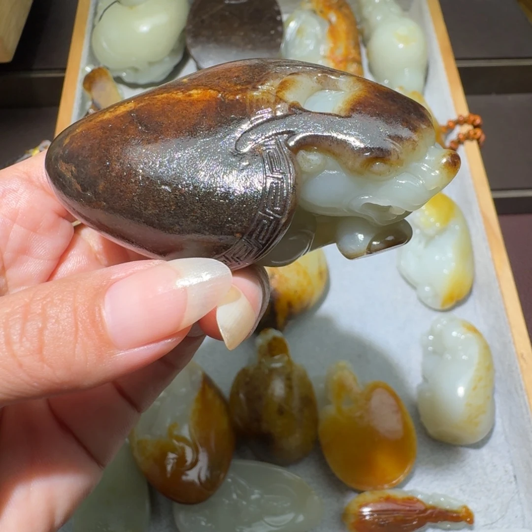 和田玉银S925镶嵌吊坠(不含链)