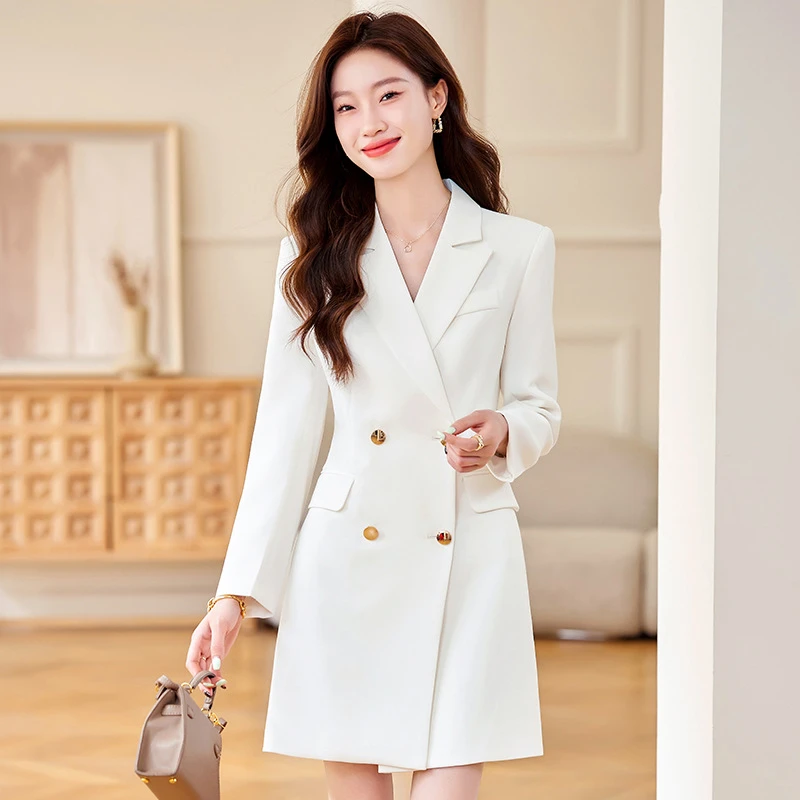 紫雨琪装连衣裙女春秋2025新款ol通勤正装职业气质高名媛长款