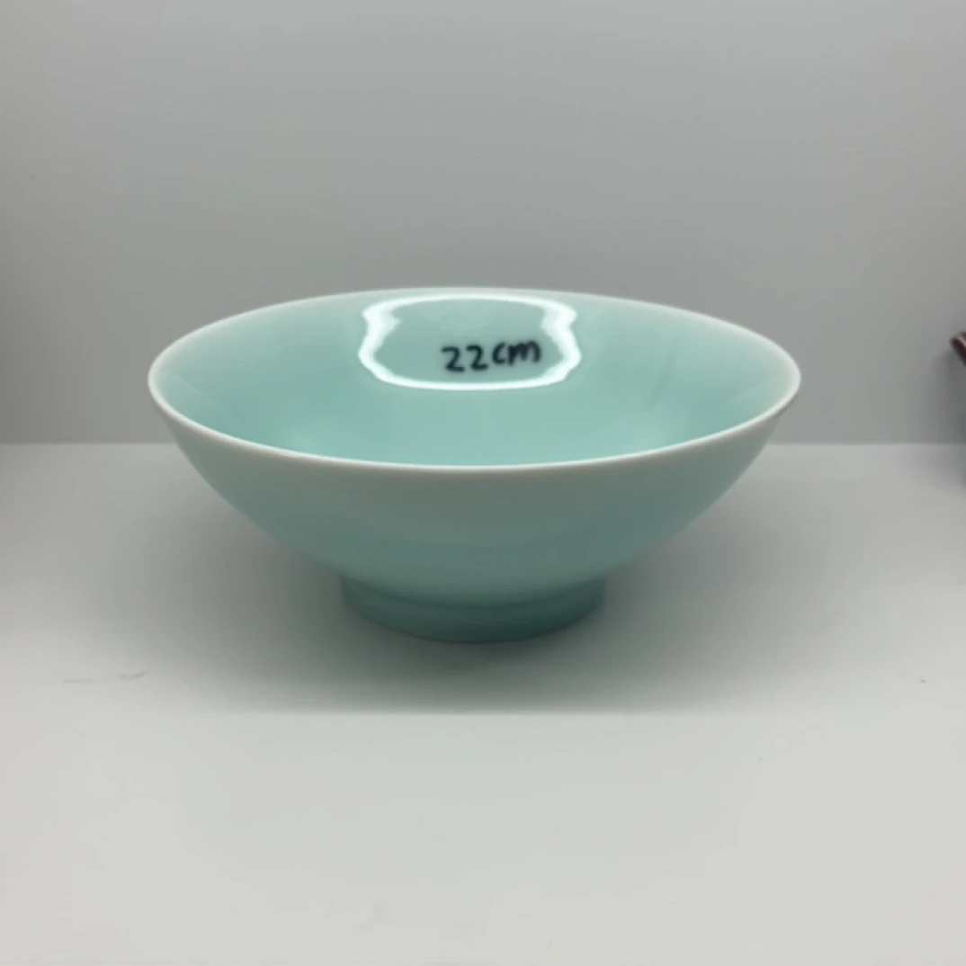 宋韵  粉青色素面斗笠大汤碗22cm