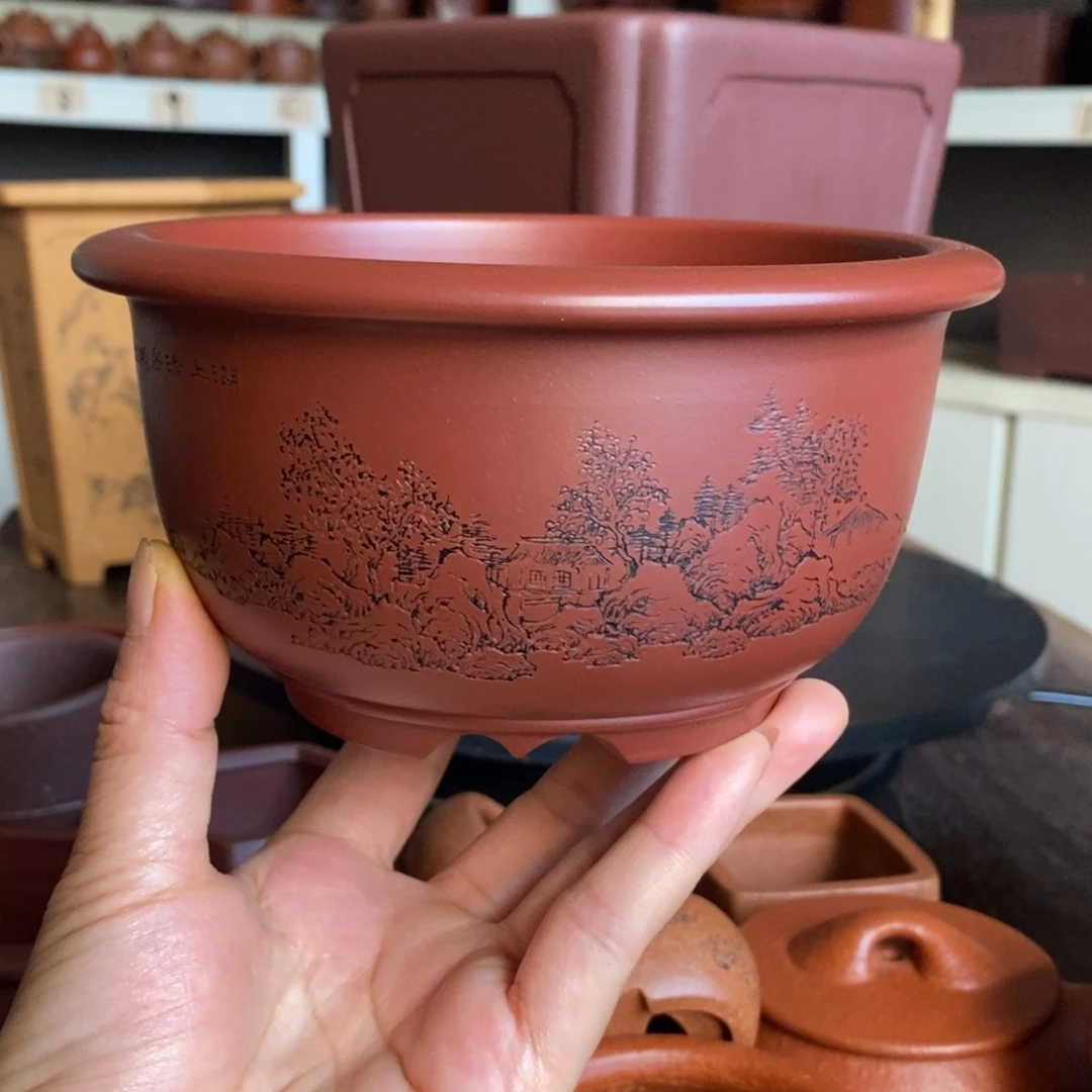 紫砂花盆C***n花合盆后