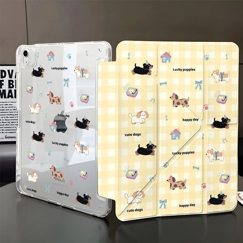 黄色格子小狗适用小米Pad7 Pro保护套11.2英寸笔槽小米6Pro平板壳