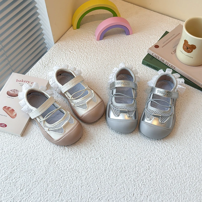 女童芭蕾风韵达凉鞋儿童单网鞋2025夏季新款蕾丝机能鞋玛丽珍鞋