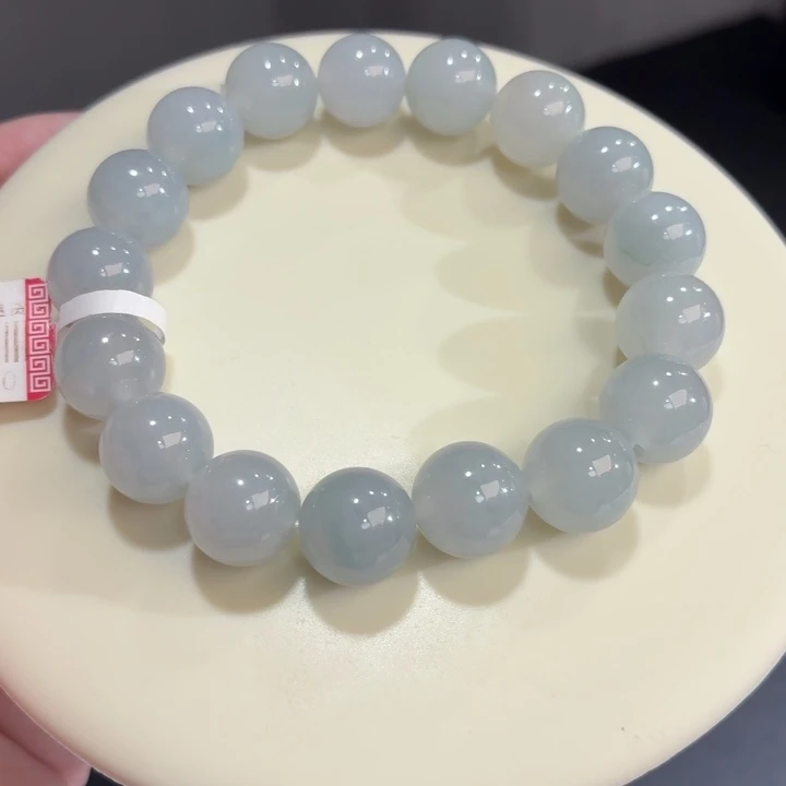 翡翠未镶嵌手链冰胶蓝底飘花卡12