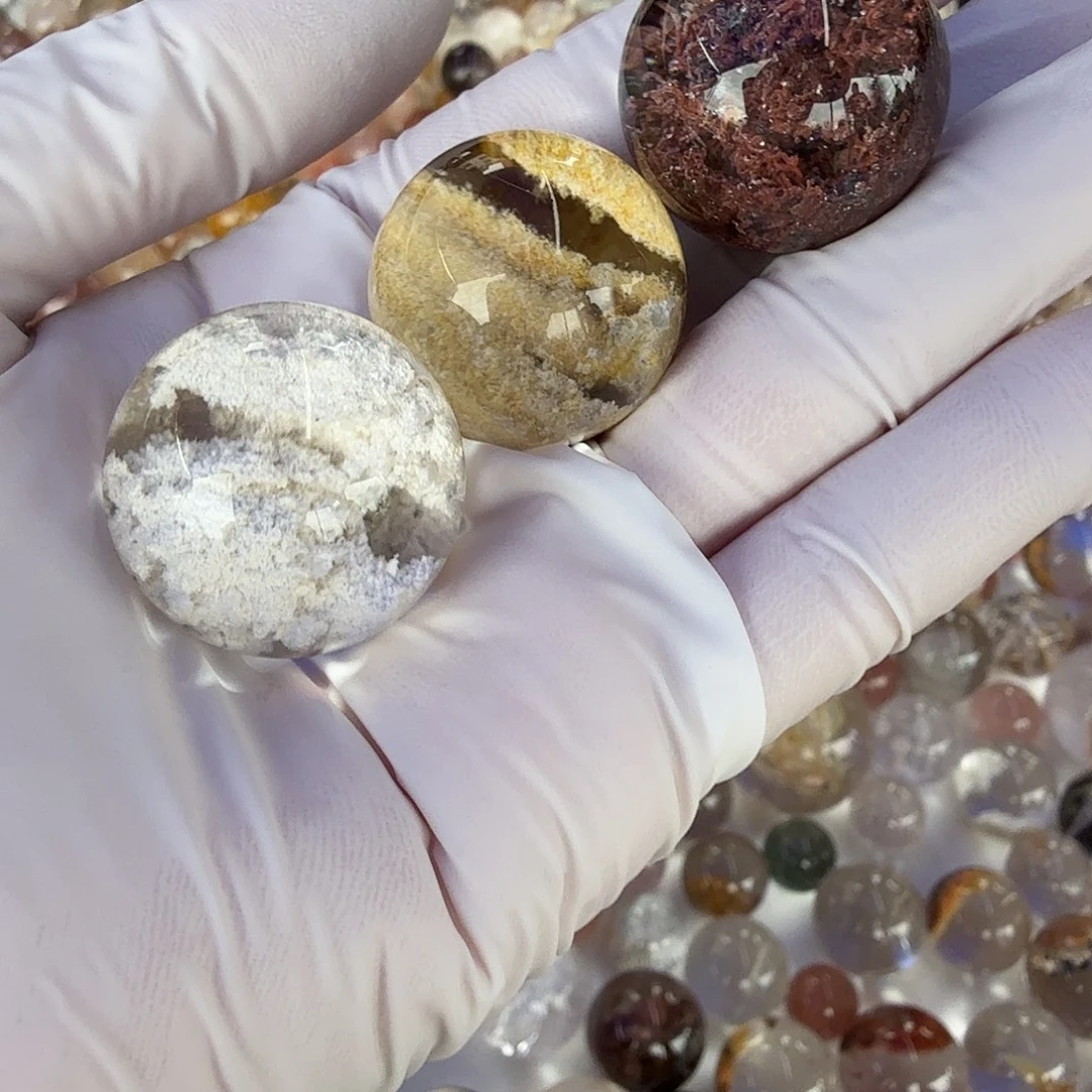 ****美未镶嵌珠宝半成品水晶幽灵23mm定制不退换