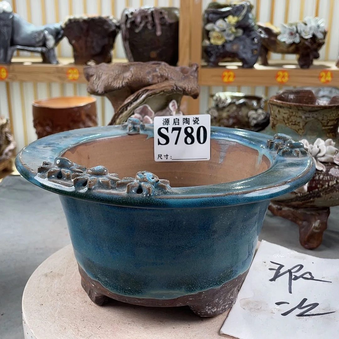 紫砂花盆景德镇陶瓷花盆780