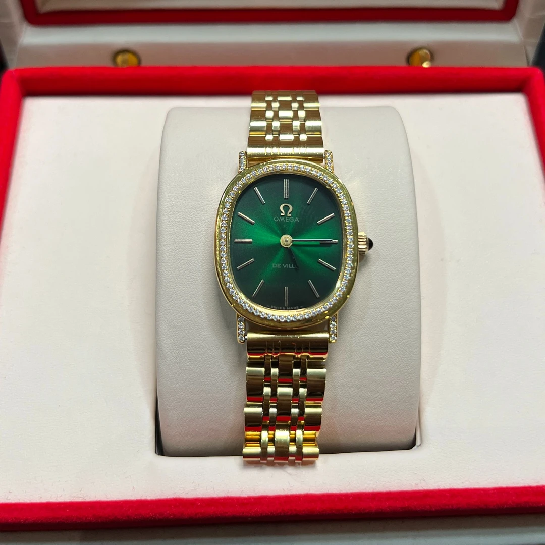 95新 Omega/欧米茄 23.4mm手动机械MR3923碟飞后镶钻瑞士名表