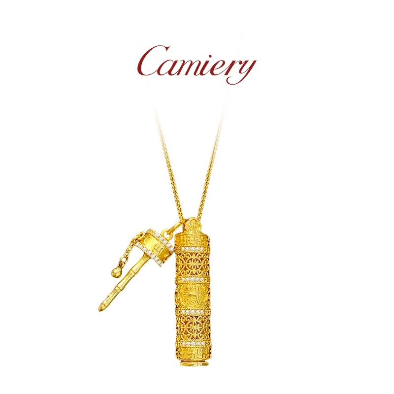 CAMIERY 新中式轻奢拨浪鼓八面随身佛项链
