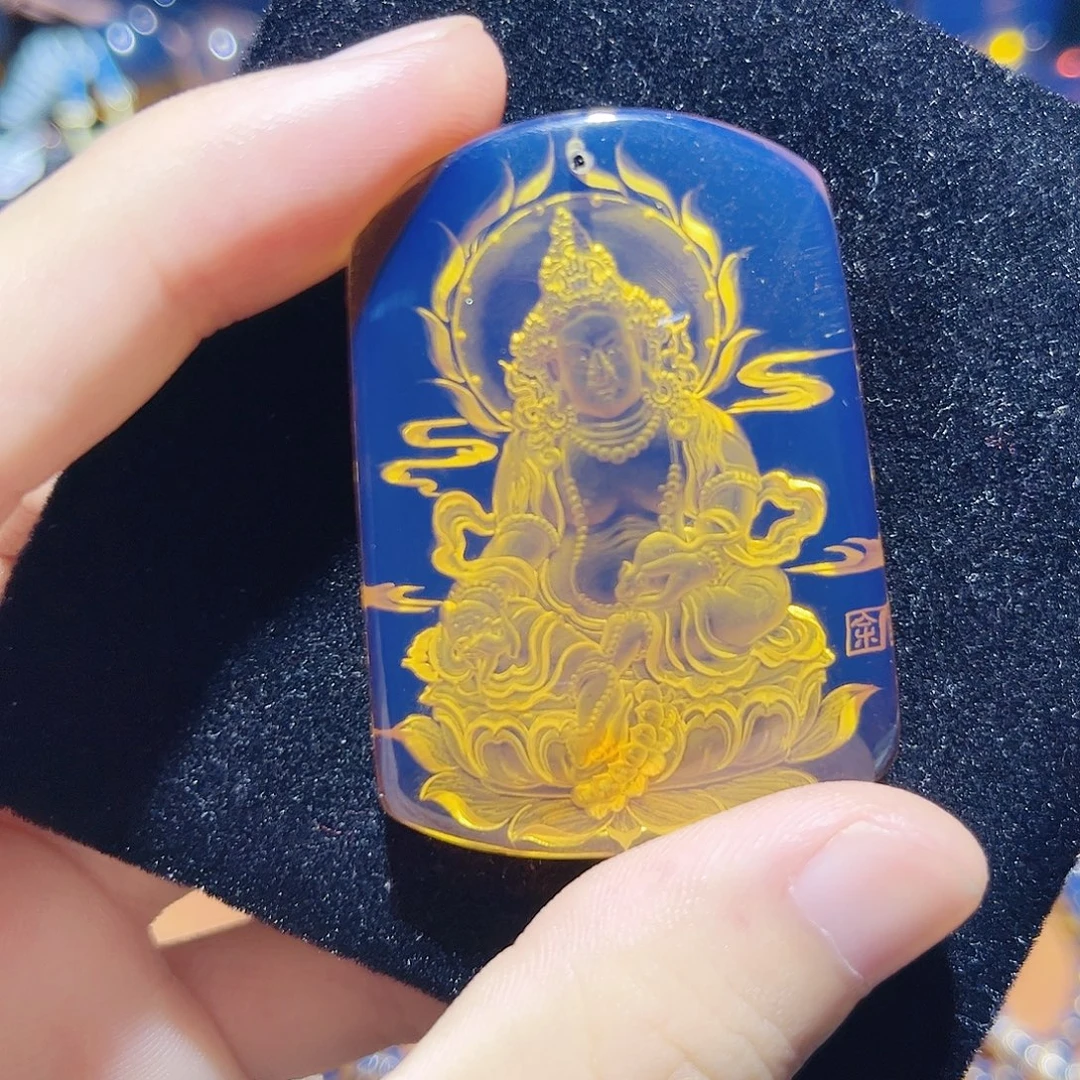 蓝珀未镶嵌珠宝奇石531黄财神