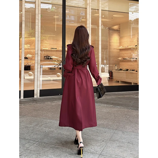 董小姐高端定制风衣女款2025新款春秋安哥拉红色高级感超好看外套