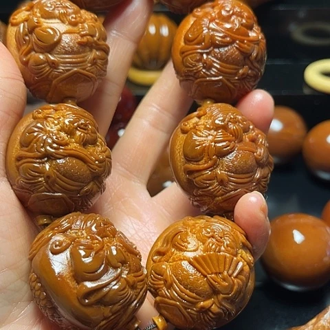 B***g橄榄核手串/手链龙财