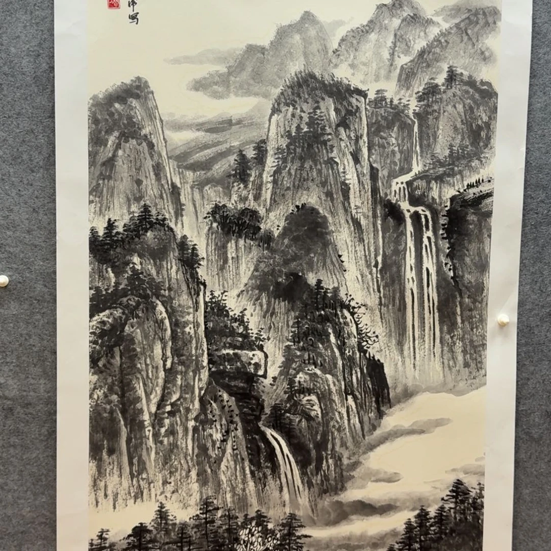 国画四尺作品山水哈哈哈哈