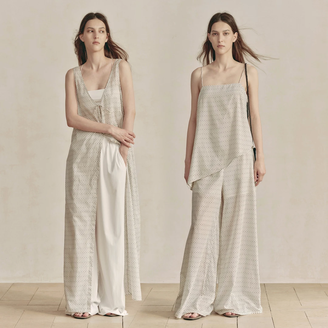 白弓BAIGONG/2025新款现代化极简垂顺感不规则吊带三件套55550X