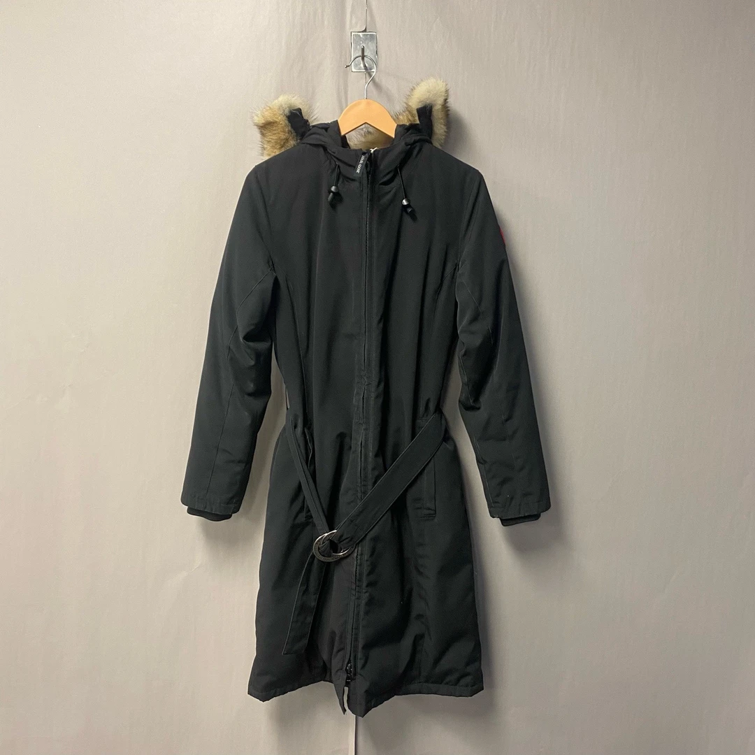 99新 CANADA GOOSE 黑色连帽羽绒服外套 s码 #6304jmd