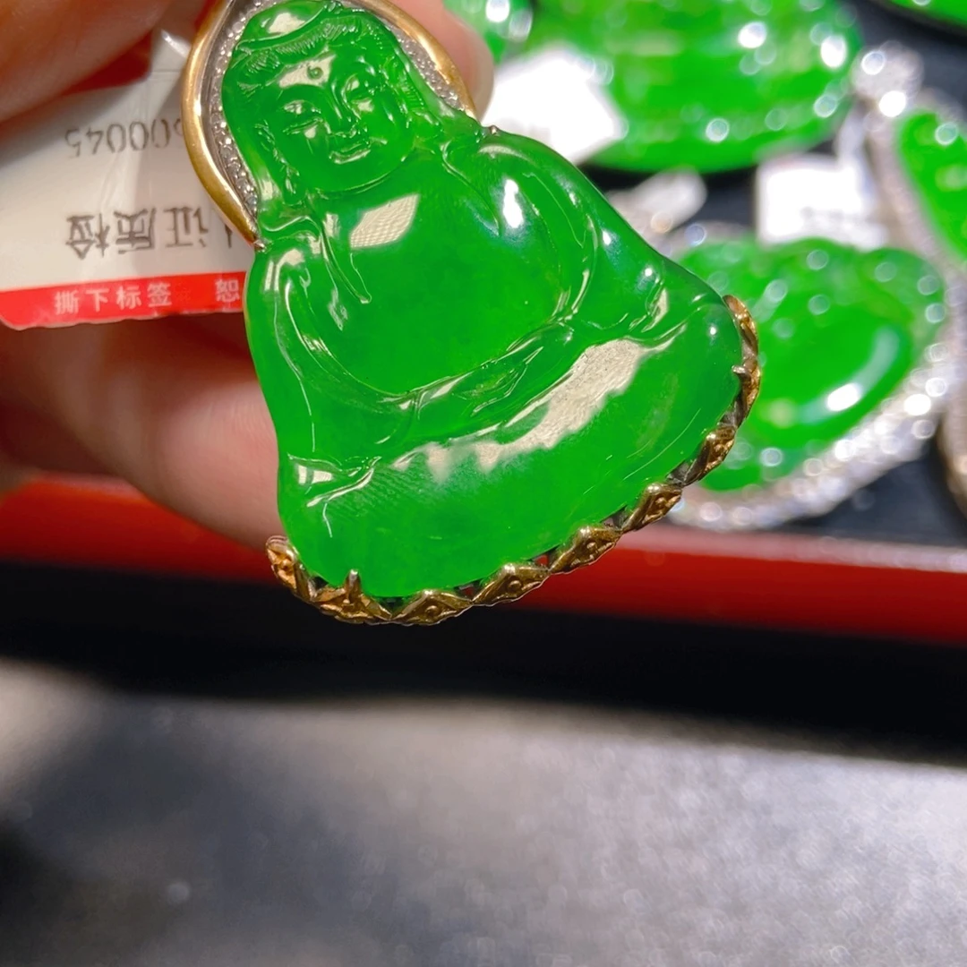 翡翠银S925镶嵌吊坠(不含链)