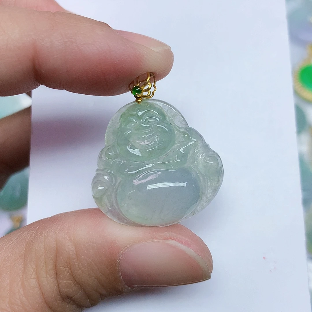 翡翠18K金镶嵌颈饰356775