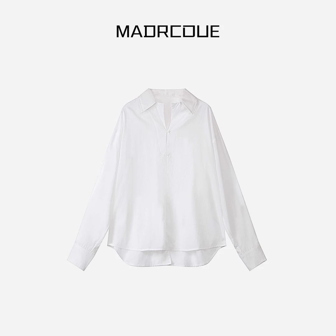 MADRCOUE 翻领设计感宽松气质长袖衬衫605351