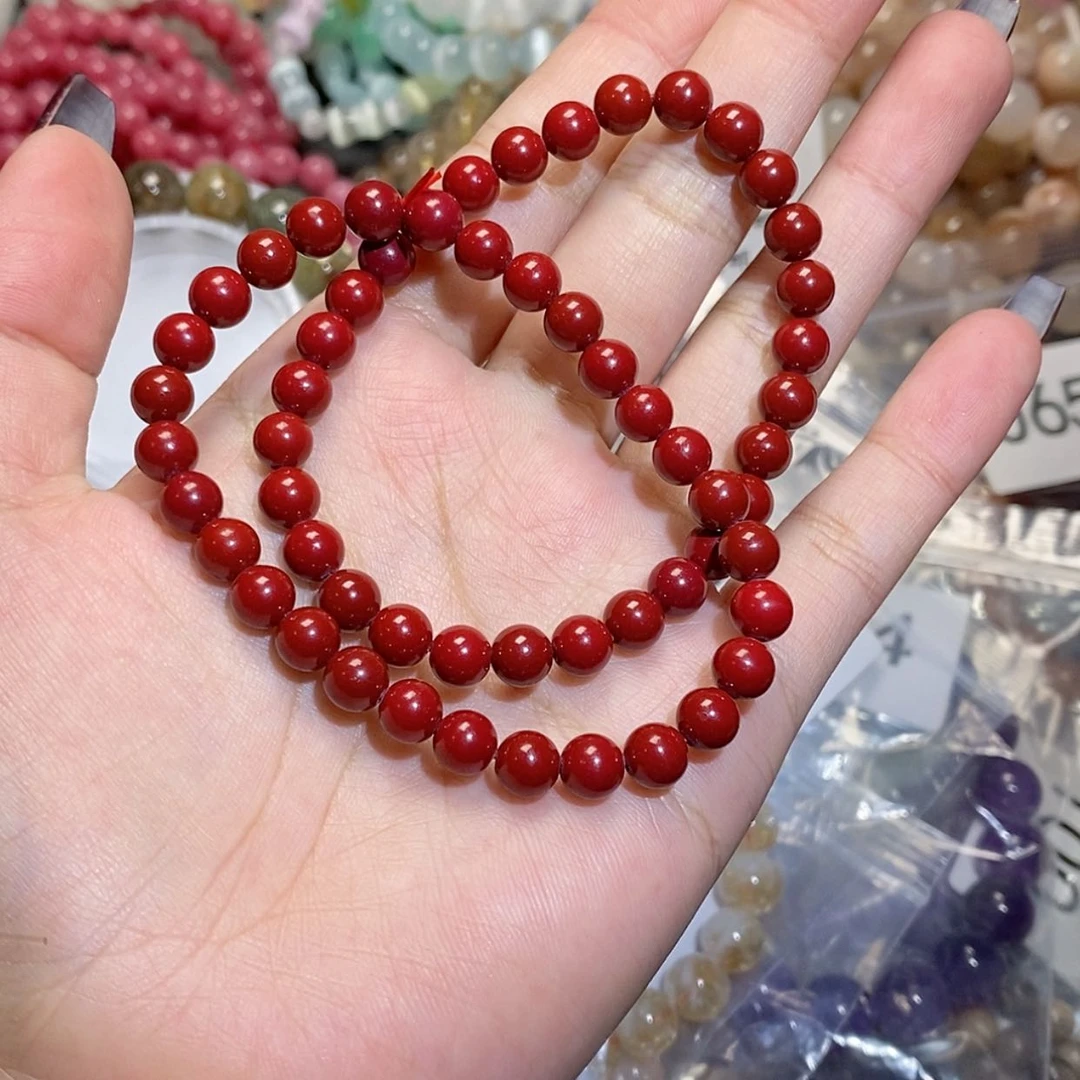 【闪购商品】水晶手链银S925镶嵌朱砂076