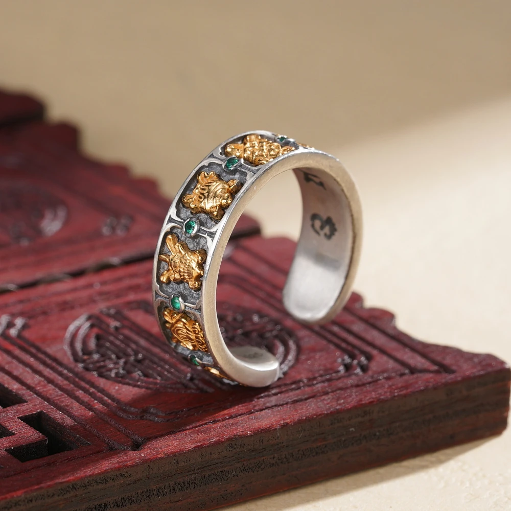 925银戒指 云丹拉姆丨八宝戒指多样性发其一