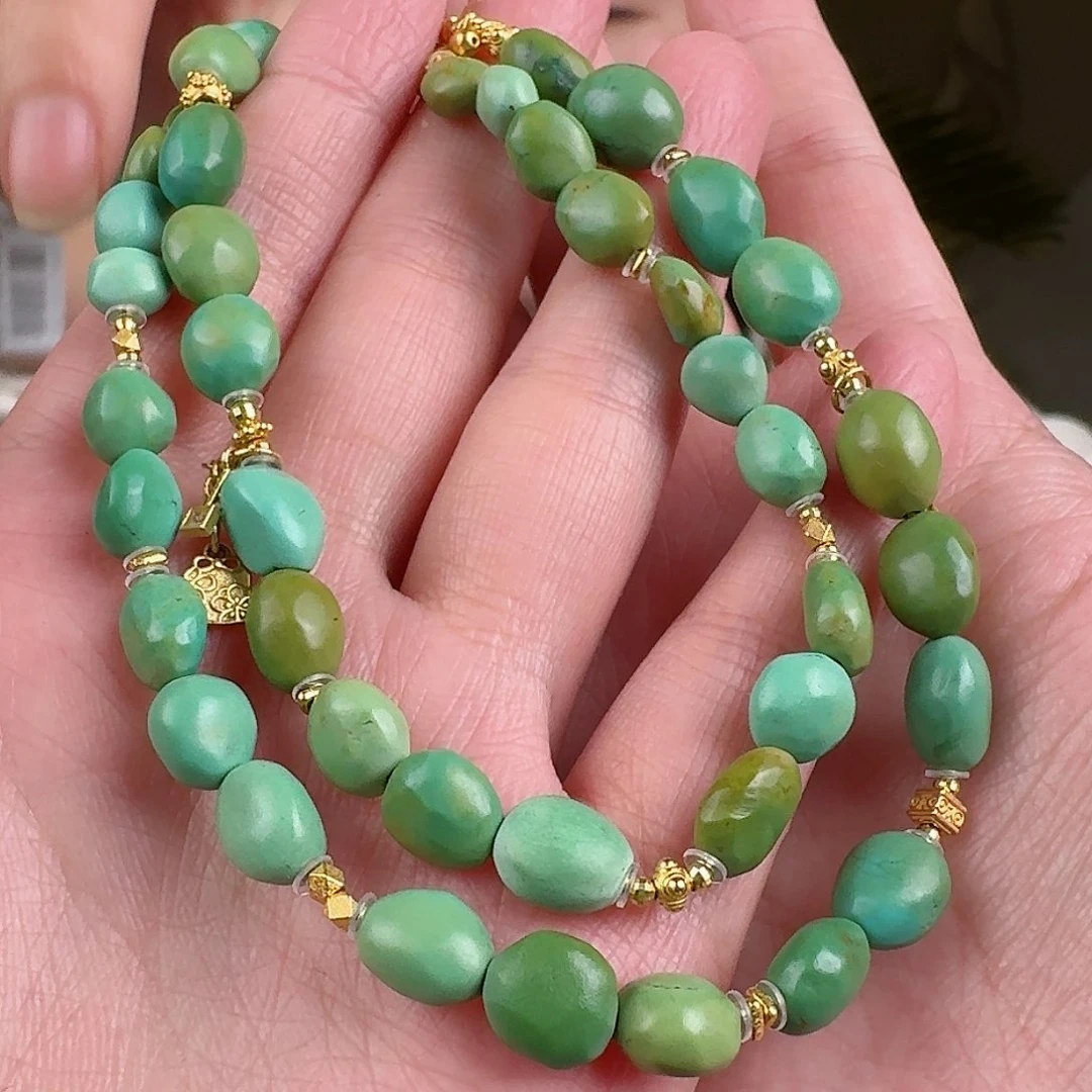 绿松石珠宝奇石18K金镶嵌