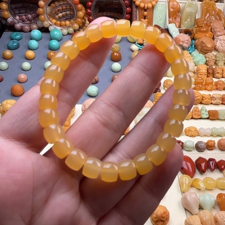 未镶嵌石英质玉（缅黄）珠宝半成品
