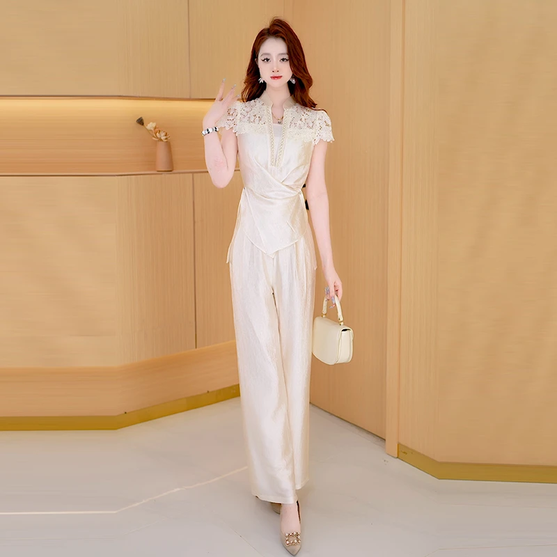 【两件套】夏季时尚修身气质洋气休闲收腰显瘦减龄小香风女装套裤