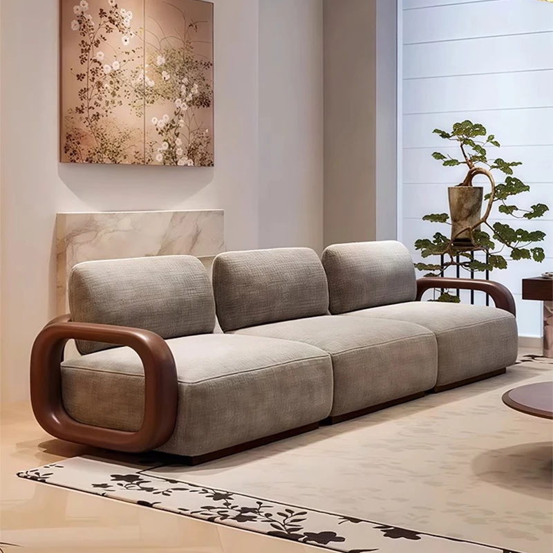 新中式实木沙发组合2025新款现代简约客厅黑胡桃木直排复古沙发