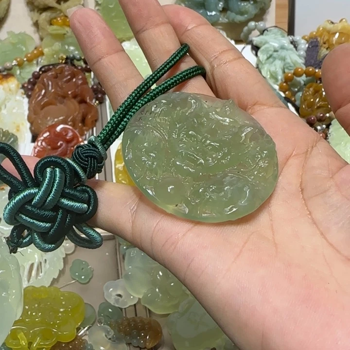 蛇纹石玉吊坠合金木****3