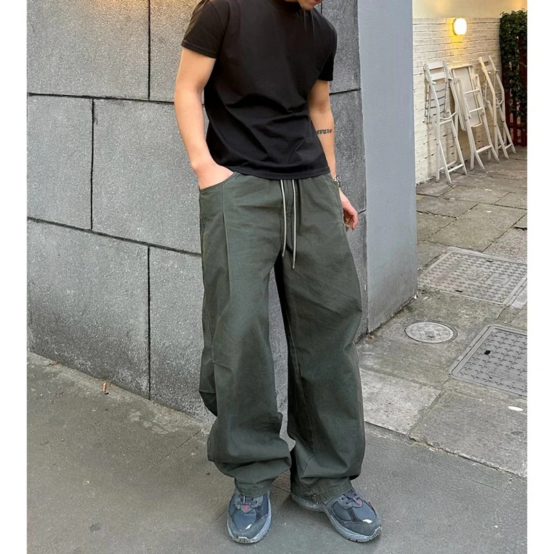 【Mark马克】夏季纯棉宽松阔腿百搭直筒运动美式休闲裤复古伞兵裤男