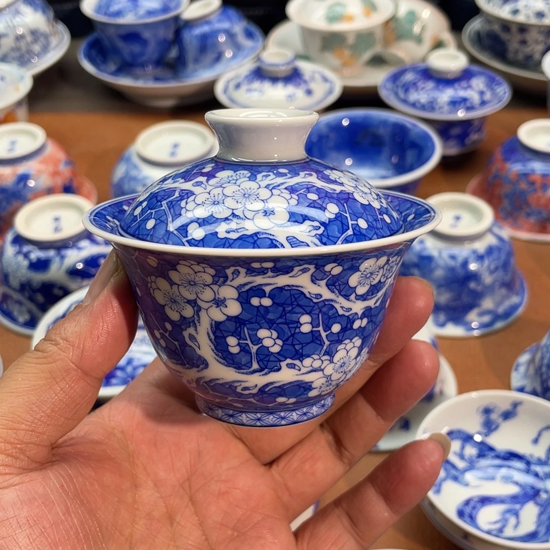 陶月楼 柴窑 冰梅盖碗