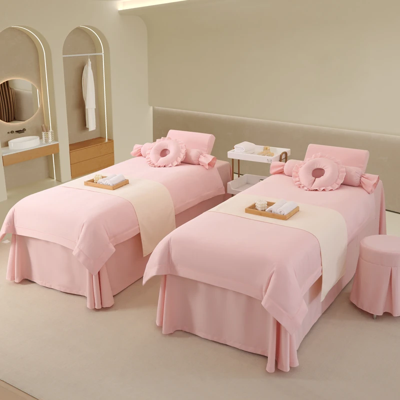 高档美容四件套床罩美容院床单轻奢专用推拿按摩洗头通用床套四季