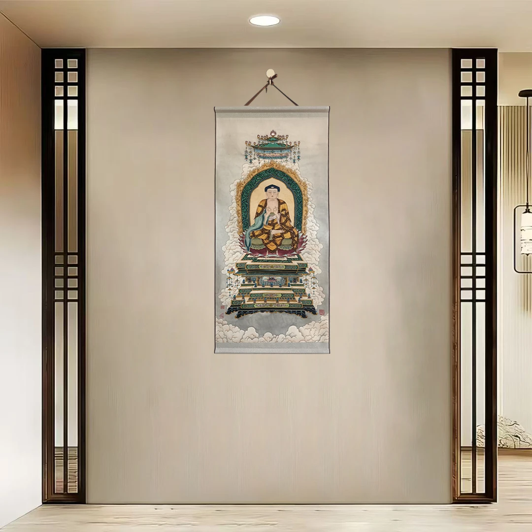 {40-285释迦摩尼佛}40x100cm现代简约挂轴装饰画办公室家居装