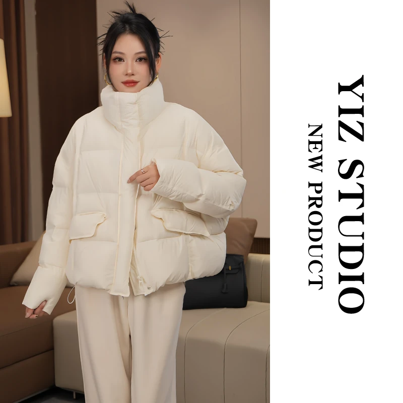 【YIZHUANG】90%白鸭绒泡芙立领百搭羽绒服