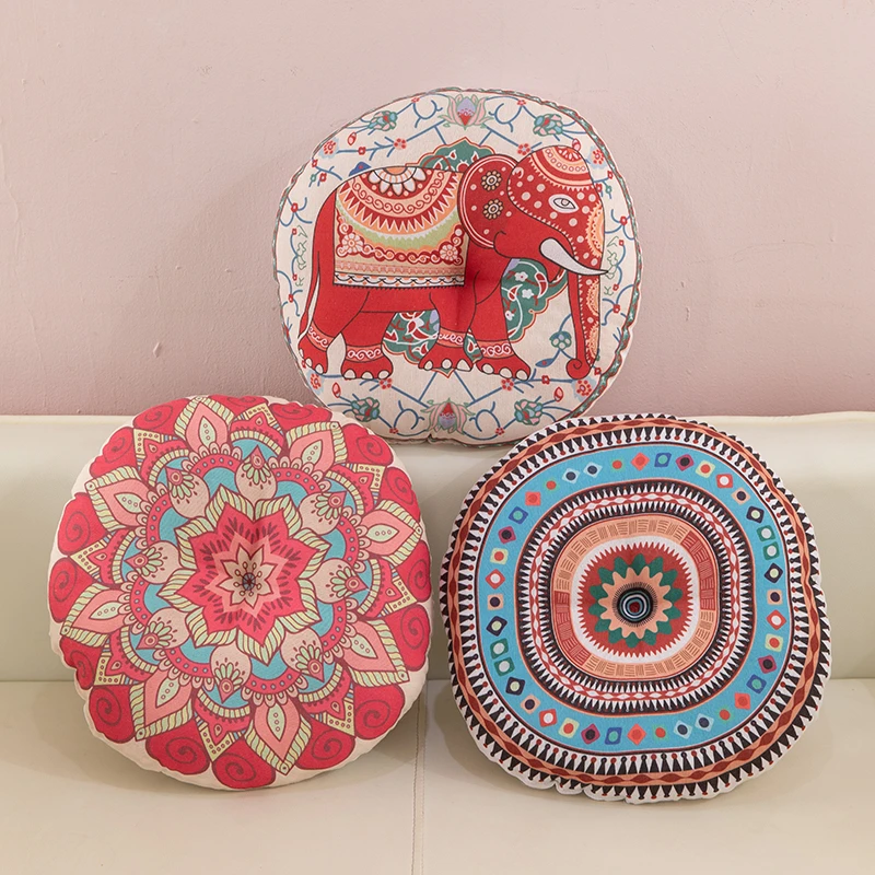 四季款圆形椅子坐垫加厚居家用民族风透气蒲团榻榻米地板垫子