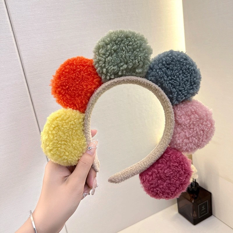 网红防滑洗脸毛绒发箍韩版卡通游乐园可爱搞怪头箍甜美发饰发夹头