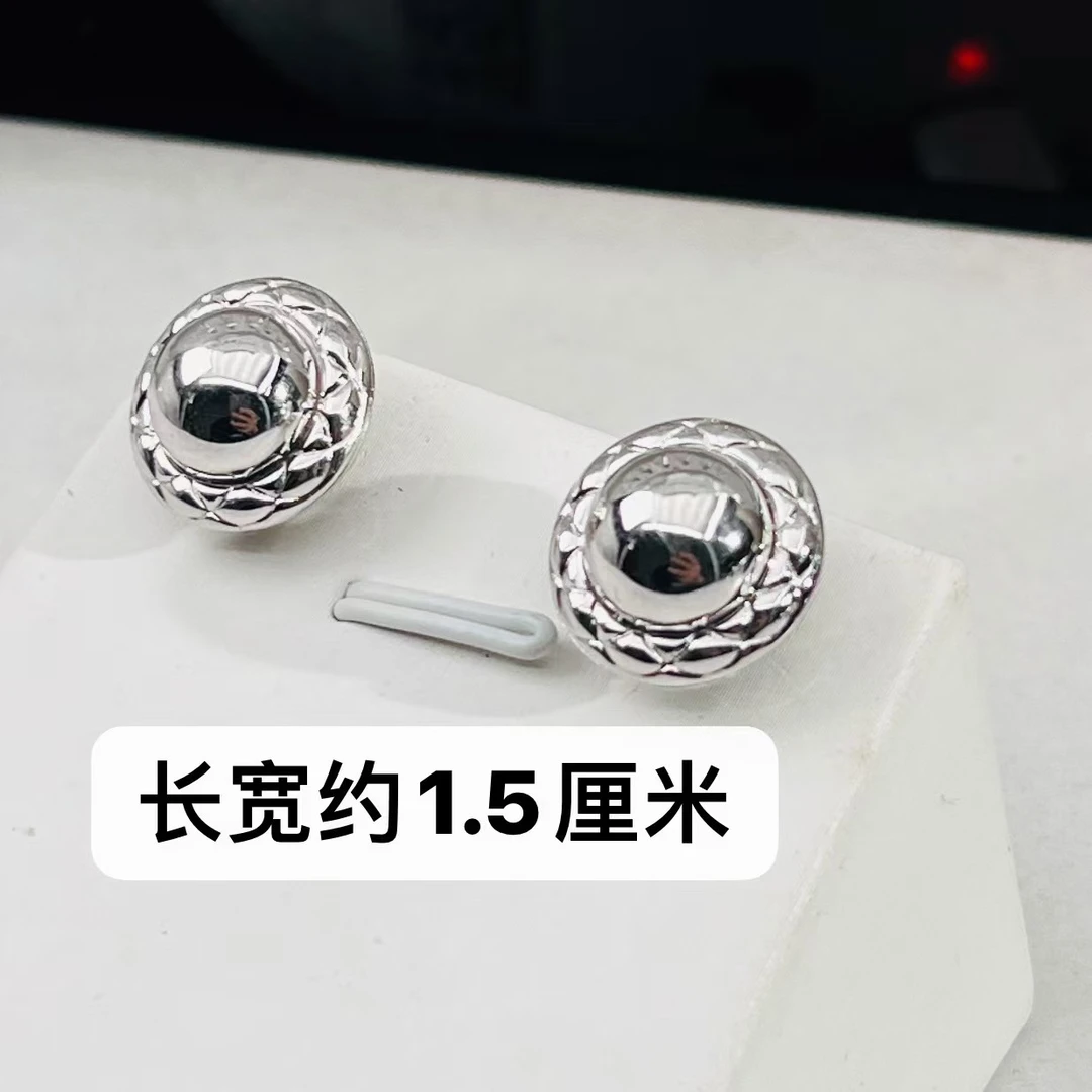 PT950铂金耳饰 亮面球形铂金耳钉  8.11g