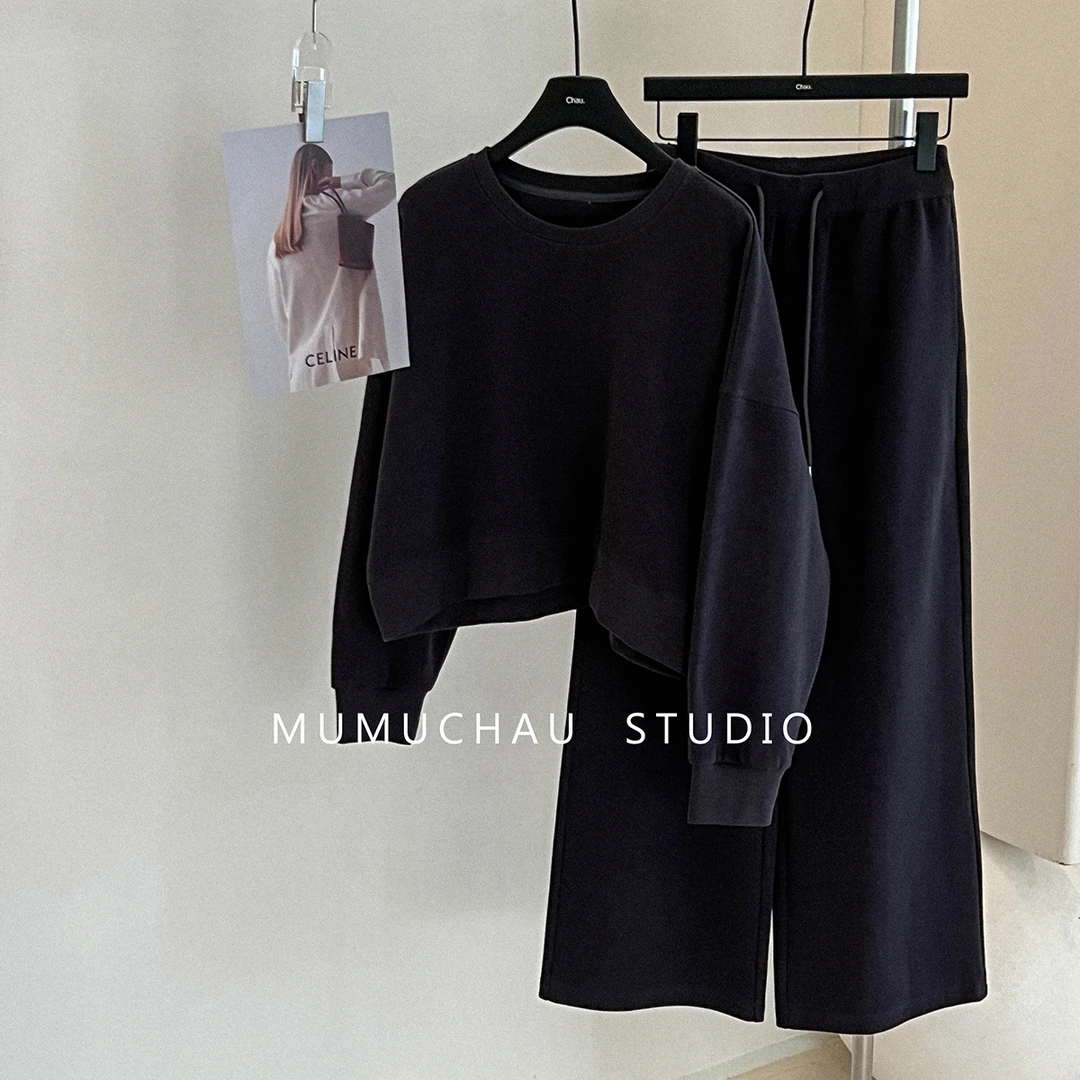 现货「MUMU CHAU」【懒人套装】索罗娜棉女秋长袖卫衣套装LQ58119