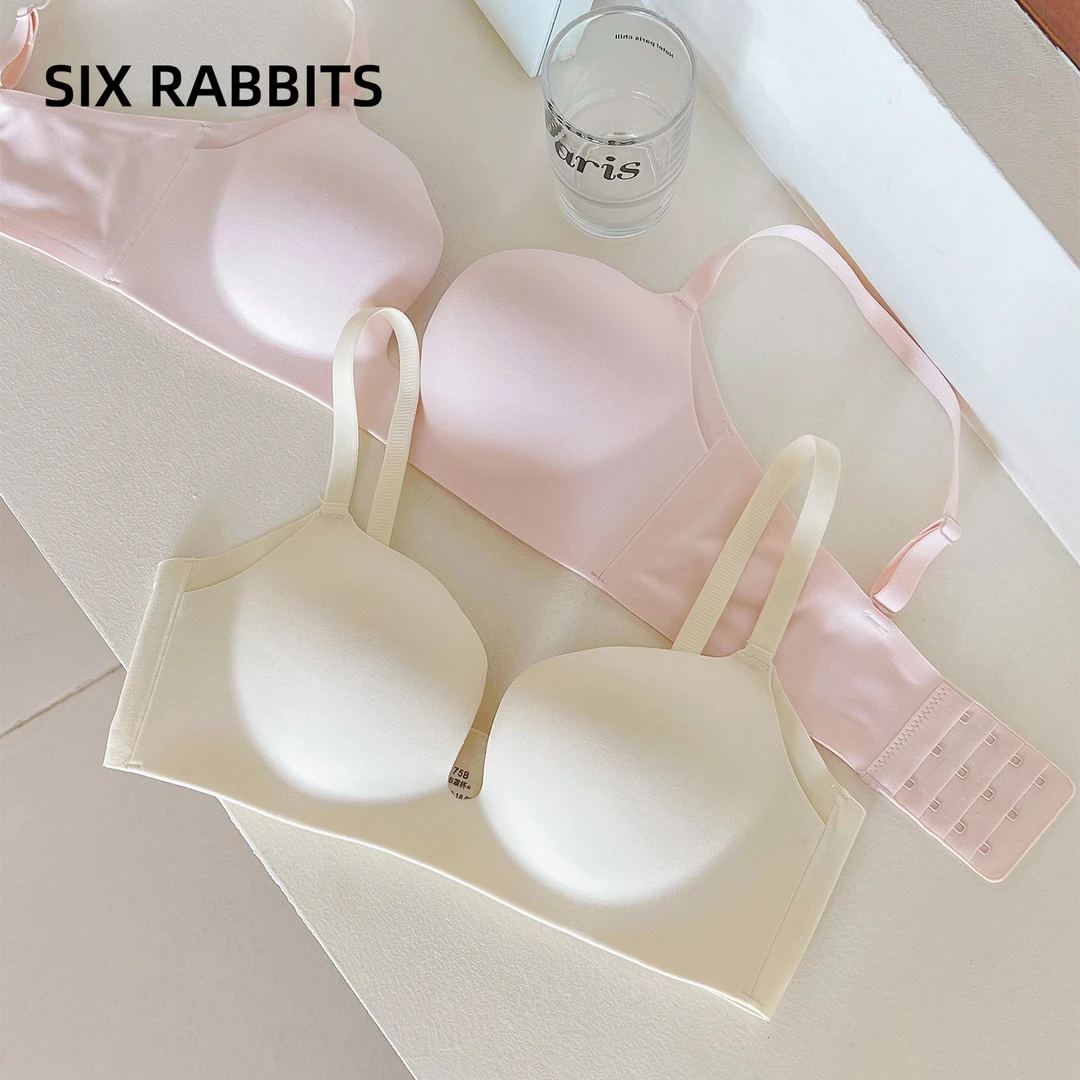 六只兔子内衣女小胸聚拢显大蜜桃胸软支撑防下垂收副乳无钢圈文胸