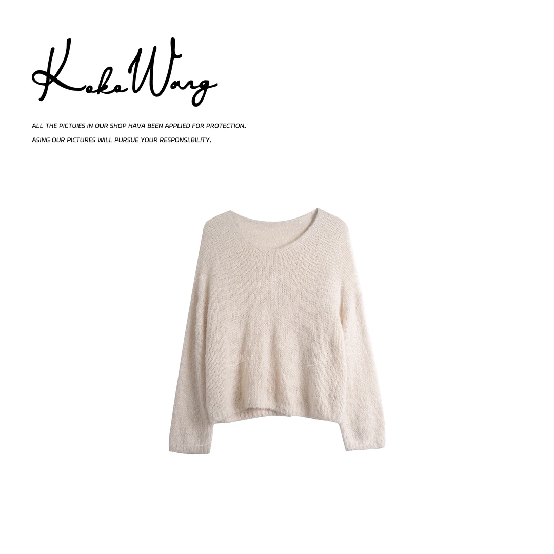 KOKO WANG【初雪】秋冬简约慵懒风显瘦100%桑蚕丝针织衫N5325H02Z42