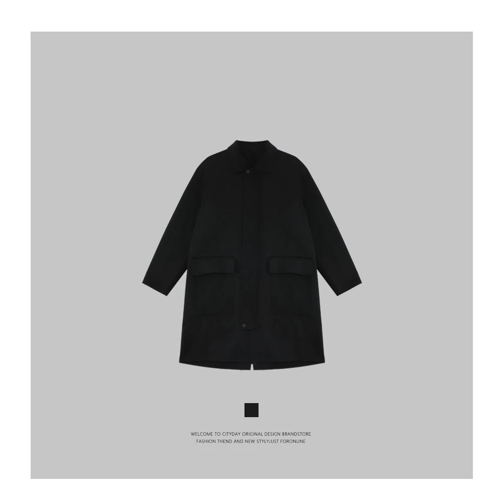CityDay【楠哥】静奢系列 100羊毛 Turndown collar中长款大衣 0064