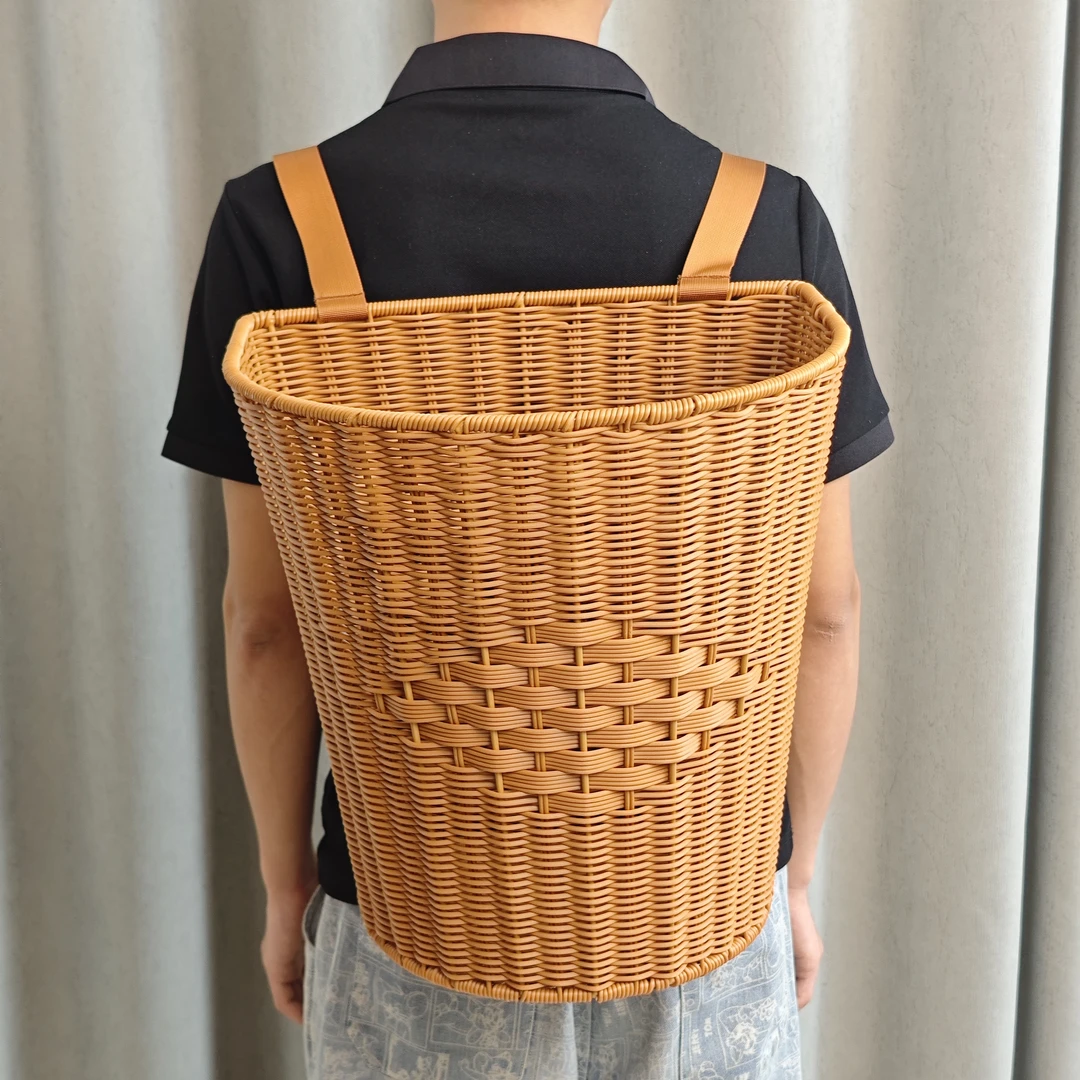 B222手工编织背篓大号背篮采摘篮购物篮买菜篮子33*25*33cm