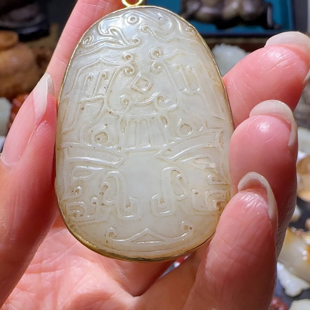 琴***声和田玉未镶嵌挂件