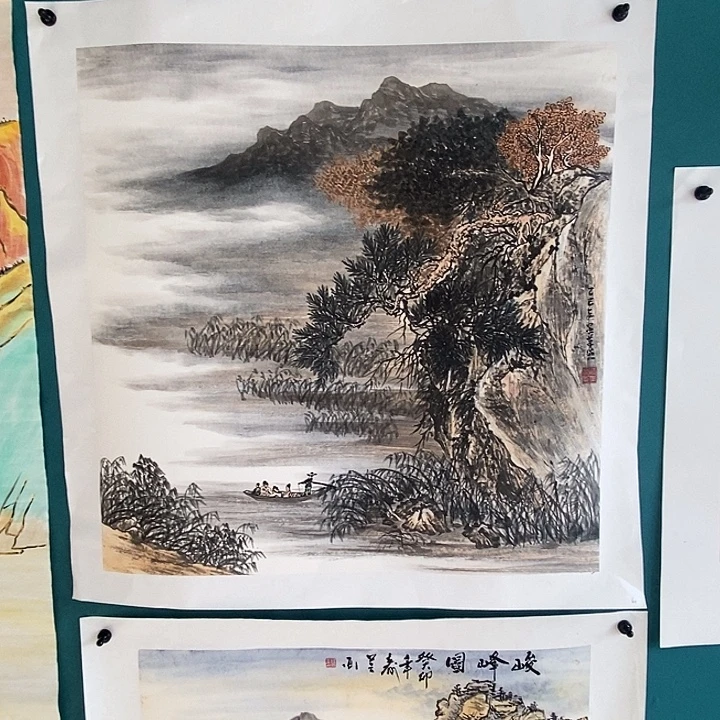 国画四尺斗方手绘山水